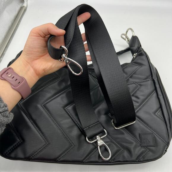 IHKWIP The Zig Zag Quilted Convertible Shoulder	 Bags Metallic Black - Picture 6 of 13